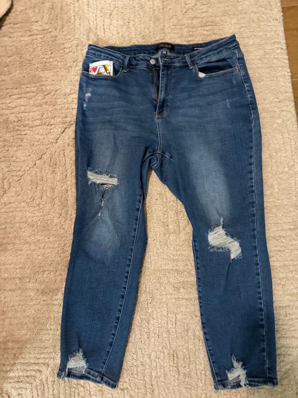 Judy Blue Dark Wash Distressed Skinny Jeans